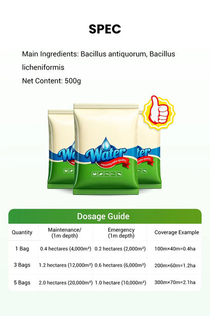 Premium Pond Care Powder | Water Clarifier & Algae Control 🐟