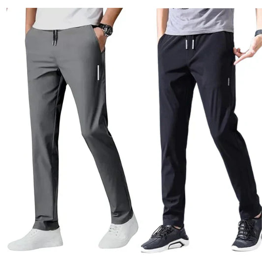 Combo of 2 Pcs Men's Regular Fit Lycra Track Pants (Pack of 2)